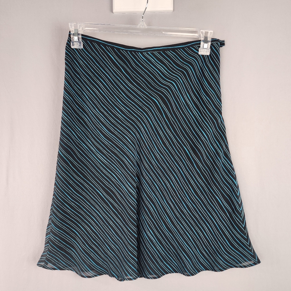 Annex Skirt Black Blue Stripe Sz 6